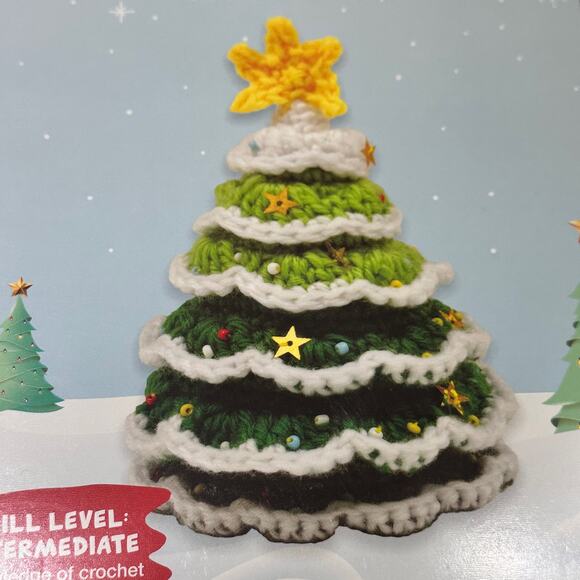 Needle Creations Crochet Kit Christmas Tree 5” Holiday Yarn Craft Set NEW - Picture 4 of 16